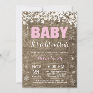 Invitación Bebé, hace frío afuera, ducha de bebé de niña de i