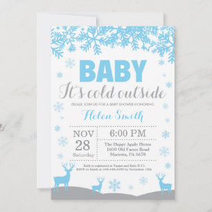 Invitación Bebé, hace frío afuera, ducha de bebé de niño cier