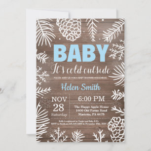Invitación Bebé, hace frío afuera, ducha de bebé de niño de i