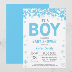 Invitación Bebé, hace frío afuera, ducha de bebé de niño de i