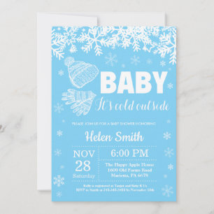 Invitación Bebé, hace frío afuera, ducha de bebé de niño de i