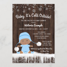 Invitación Bebé hace frío afuera ducha de bebé niño étnico