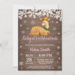 Invitación Bebé, hace frío afuera, duendecilla de invierno, b
