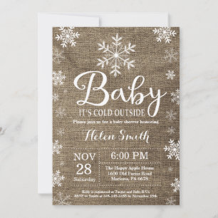 Invitación Bebé, hace frío afuera Fiesta de Baby Shower Rústi