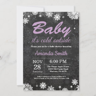 Invitación Bebé hace frío afuera Fiesta de bebé copo de nieve