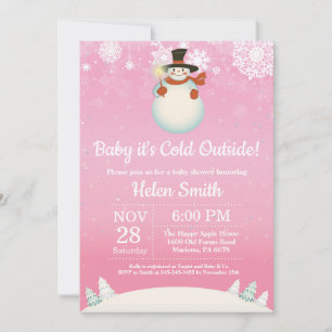 Invitación Bebé hace frío afuera Fiesta de bebé de hombre de