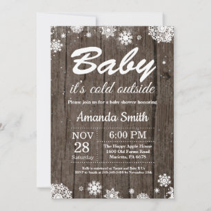 Invitación Bebé, hace frío afuera Fiesta de bebé de invierno