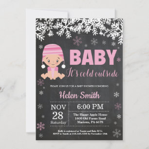 Invitación Bebé, hace frío afuera, fiesta de bebé de invierno