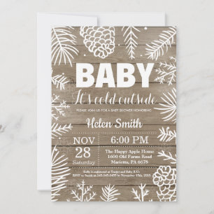 Invitación Bebé, hace frío afuera Fiesta de bebé de invierno 