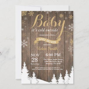 Invitación Bebé, hace frío afuera Fiesta de bebé de invierno 