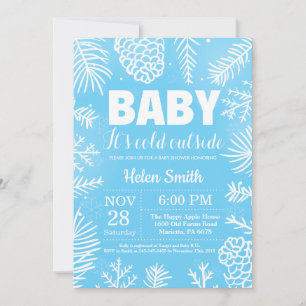 Invitación Bebé, hace frío afuera, fiesta de bebé Niño Invier