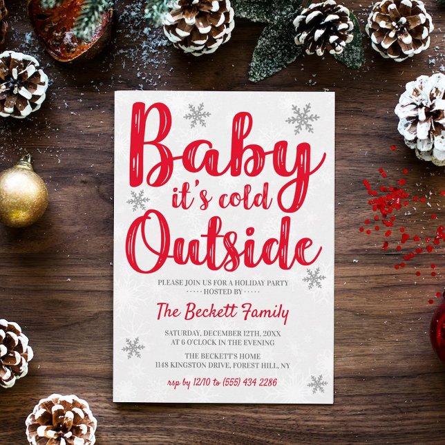 Invitación Bebé hace frío afuera | Fiesta de Navidades festiv (Subido por el creador)