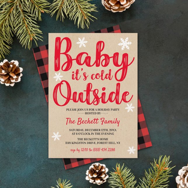 Invitación Bebé hace frío afuera | Fiesta de Navidades festiv (Subido por el creador)