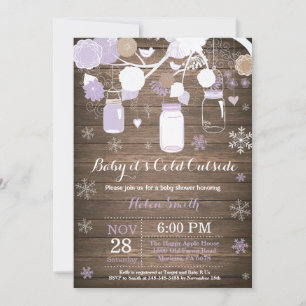 Invitación Bebé hace frío afuera Frasco de Mason de invierno