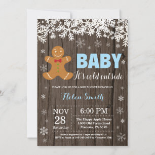 Invitación Bebé, hace frío afuera, hombre de jengibre Baby Sh