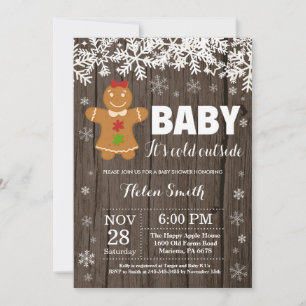 Invitación Bebé, hace frío afuera, hombre de jengibre Baby Sh