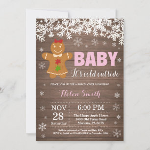 Invitación Bebé, hace frío afuera, hombre de jengibre Baby Sh
