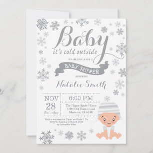 Invitación Bebé, hace frío afuera Invierno Baby Shower