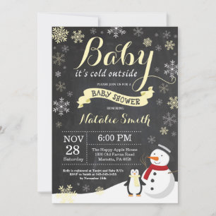 Invitación Bebé hace frío afuera Invierno Fiesta de Bebé Amar