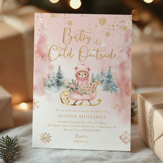 Invitación Bebé, hace frío afuera los Navidades llevan Baby S (Subido por el creador)