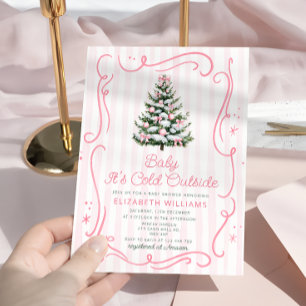 Invitación Bebé hace frío afuera Navidad Chica Baby Shower