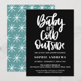 Invitación Bebé hace frío afuera | Negra | Baby Shower