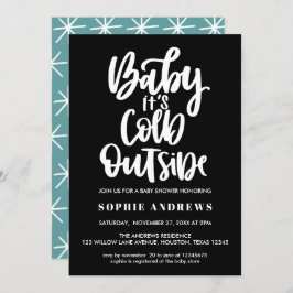 Invitación Bebé hace frío afuera | Negra | Baby Shower