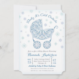 Invitación Bebé, hace frío afuera, niño en la ducha