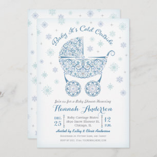 Invitación Bebé, hace frío afuera, niño en la ducha