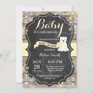 Invitación Bebé, hace frío afuera Polar Bear Baby Shower