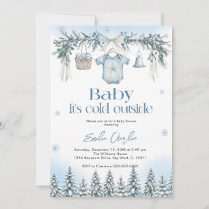 Invitación Bebé hace frío afuera Ropa de niño Baby Shower