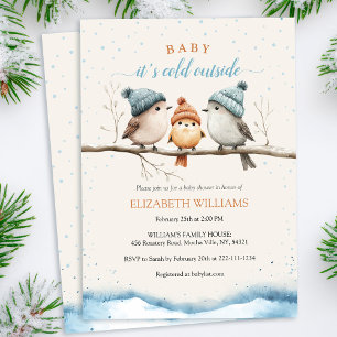 Invitación Bebé, hace frío afuera, Winter Baby Shower
