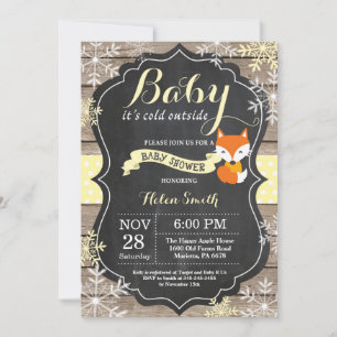 Invitación Bebé hace frío afuera Zorro Baby Shower