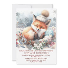 Bebé hace frío afuera zorro lindo copos de nieve b