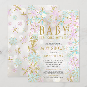 Invitación Bebé, hace frío fuera Chica o niño Baby Shower