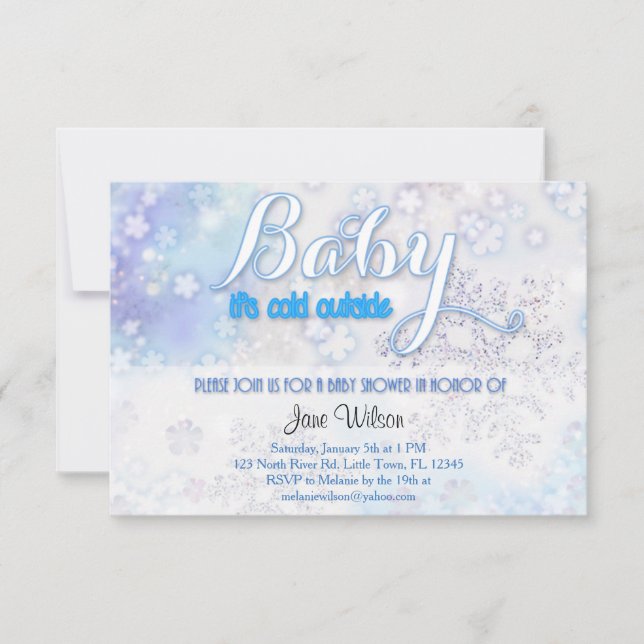 Invitación Bebé, hace frío fuera de Baby Shower (Anverso)