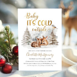 Invitación Bebé, hace frío fuera de Deer Forest Baby Shower