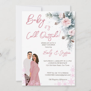 Invitación Bebé, hace frío fuera de invierno, baby ducha past