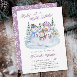 Invitación Bebé, hace frío fuera de Jolly Snowman Baby Shower