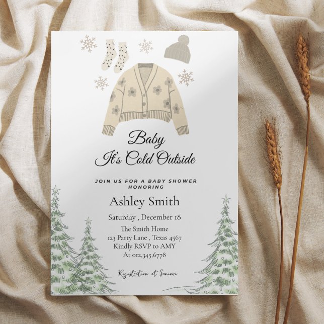 Invitación Bebé, hace frío fuera de la ducha de bebé (Subido por el creador)