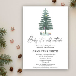 Invitación Bebé, hace frío fuera de la ducha de bebé de Navid
