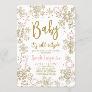 Invitación Bebé, hace frío fuera de las navidades de invierno