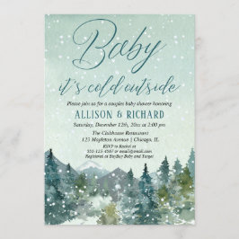 Invitación Bebé, hace frío fuera de las parejas sin género