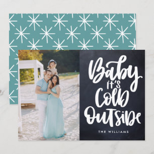 Invitación Bebé hace frío fuera de las vacaciones de la foto