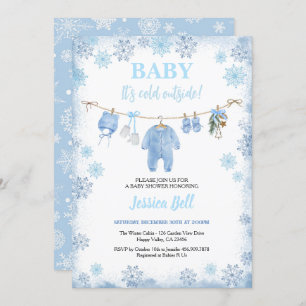 Invitación Bebé hace frío fuera de niño Baby Shower invierno 