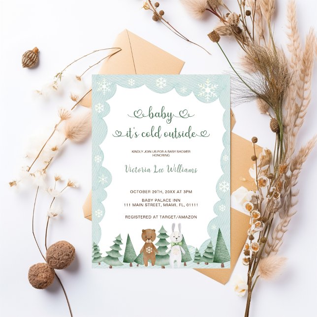 Invitación Bebé, hace frío fuera de un lindo Baby Shower inve (Subido por el creador)
