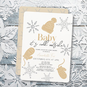 Invitación Bebé hace frío fuera del Baby Shower de Beig Beani