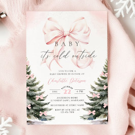 Invitación Bebé, hace frío fuera del Baby Shower de Bow