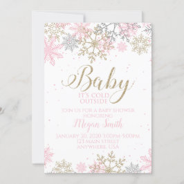 Invitación Bebé, hace frío fuera del Baby Shower de copos de