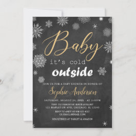 Invitación Bebé, hace frío fuera del Baby Shower de copos de 